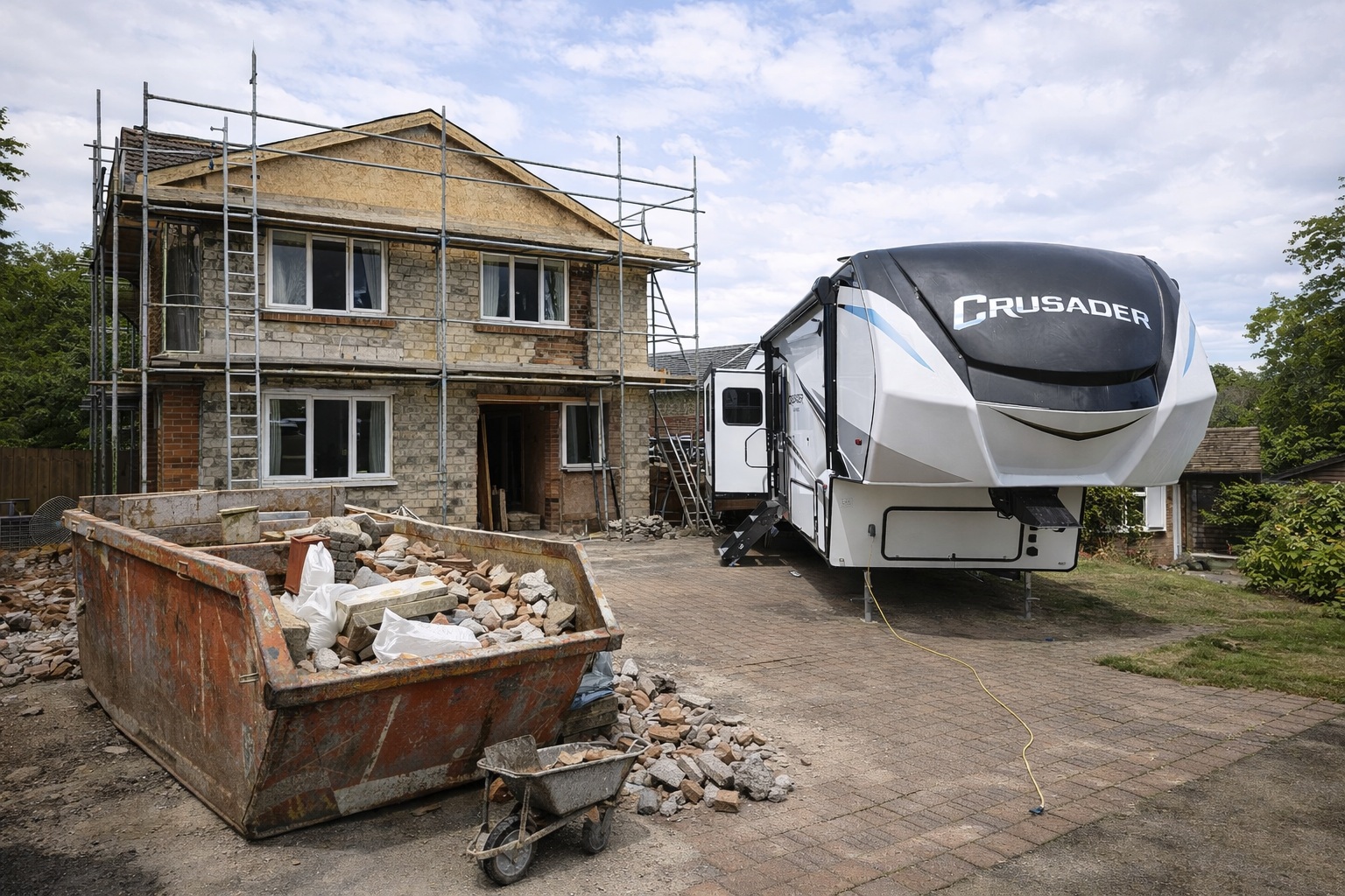Renovation stay in a fifth wheel unit